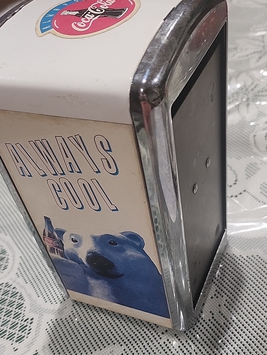 Coca Cola Other - Vintage Metal Coca Cola Polar Bear Napkin Dispenser - White/Blue